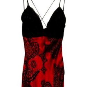 Mary L Couture Red /Black with Lace Bust Formal Dress